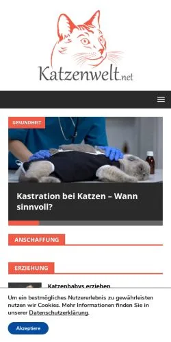 Anteprima del sito Katzenwelt, media di Germania per articoli sponsorizzati
