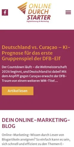 Vorschau der Website Online-Durchstarter, Medium aus Deutschland für gesponserte Artikel