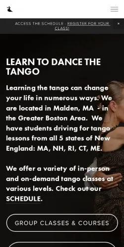 Voorbeeld van de site Ultimate Tango, medium uit Verenigde Staten voor gesponsorde artikelen