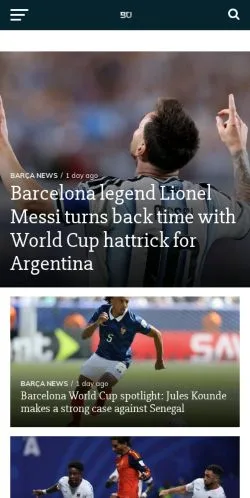 Forhåndsvisning av nettstedet Barca Universal, medium fra USA for sponsede artikler