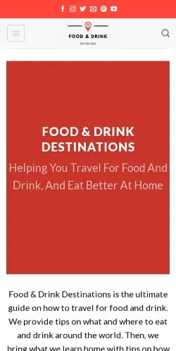 Anteprima del sito Food & Drink Destinations, media di Stati Uniti per articoli sponsorizzati