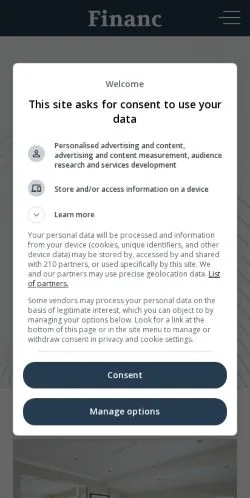 スポンサード記事向けのノルウェーメディア、Financのサイトプレビュー