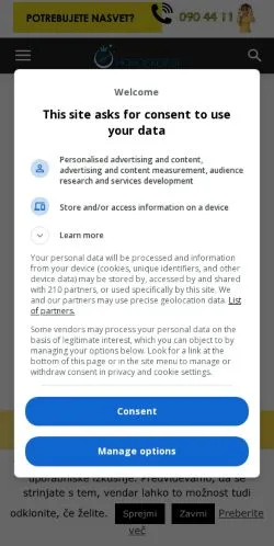 Anteprima del sito Horoskop, media di Slovenia per articoli sponsorizzati
