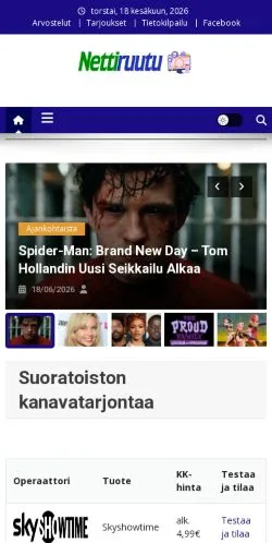 Anteprima del sito Nettiruutu, media di Finlandia per articoli sponsorizzati