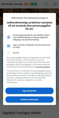 Anteprima del sito Vad Händer I Sverige, media di Svezia per articoli sponsorizzati