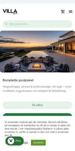 Podgląd witryny Villanytt, medium z kraju Szwecja do artykułów sponsorowanych