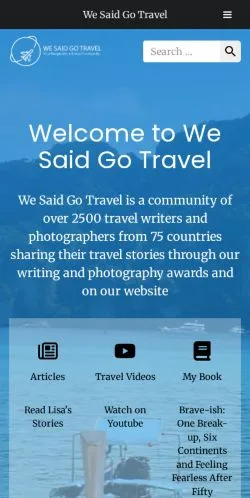 스폰서 기사용 미국 매체 We Said Go Travel 사이트 미리보기