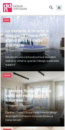 Voorbeeld van de site Design Diffusion, medium uit Italië voor gesponsorde artikelen