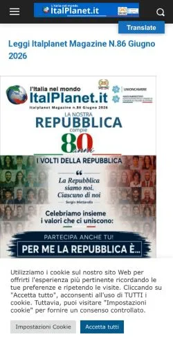 スポンサード記事向けのイタリアメディア、Homeのサイトプレビュー