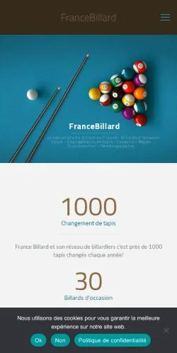 Anteprima del sito billard, media di Francia per articoli sponsorizzati