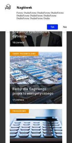 Anteprima del sito Rynek Farb, media di Polonia per articoli sponsorizzati