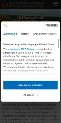 Podgląd witryny Elchburger Skandinavien, medium z kraju Niemcy do artykułów sponsorowanych