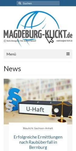 Anteprima del sito Nachrichtenportal Magdeburg, media di Germania per articoli sponsorizzati