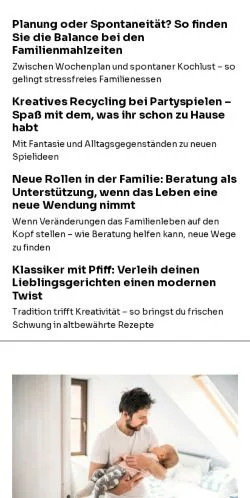 Podgląd witryny meinfamilienleben.de, medium z kraju Niemcy do artykułów sponsorowanych