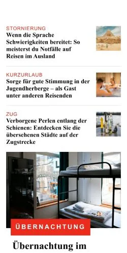 Anteprima del sito neuereisen.de, media di Germania per articoli sponsorizzati