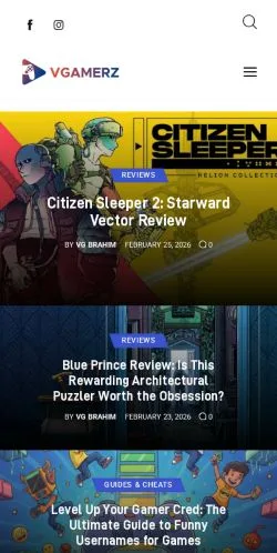 Anteprima del sito vGamerz, media di Stati Uniti per articoli sponsorizzati
