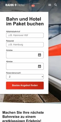Anteprima del sito bahn-und-hotel, media di Germania per articoli sponsorizzati