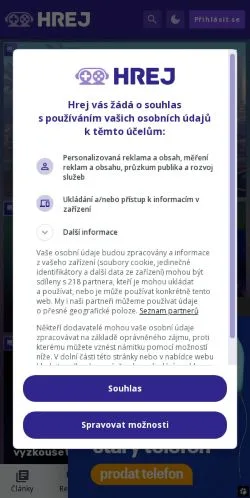 Anteprima del sito Hrej, media di Cechia per articoli sponsorizzati