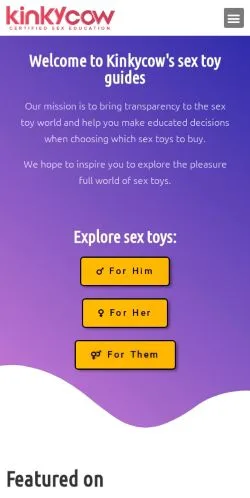Podgląd witryny Kinkycow, medium z kraju Stany Zjednoczone do artykułów sponsorowanych