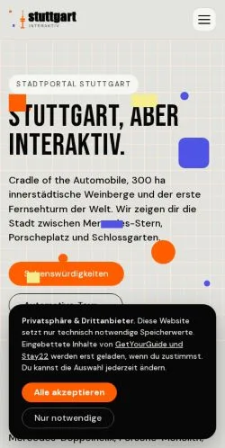 Anteprima del sito Stuttgart Interaktiv, media di Germania per articoli sponsorizzati