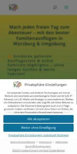 Podgląd witryny Würzburg Für Kids, medium z kraju Niemcy do artykułów sponsorowanych