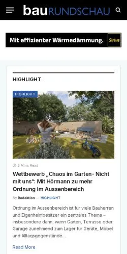 Anteprima del sito bauRUNDSCHAU, media di Svizzera per articoli sponsorizzati