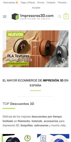 スポンサード記事向けのスペインメディア、impresoras3d.comのサイトプレビュー