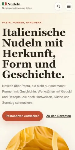 Anteprima del sito Nudeln Aus Italien, media di Germania per articoli sponsorizzati