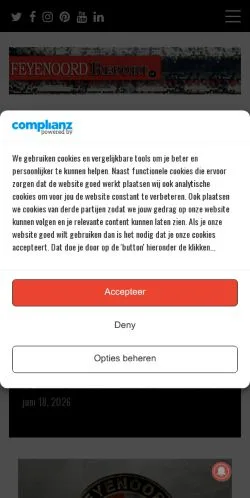 Podgląd witryny FeyenoordReport, medium z kraju Holandia do artykułów sponsorowanych