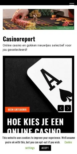 스폰서 기사용 네덜란드 매체 Casinoreport 사이트 미리보기
