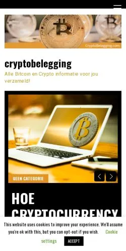 Förhandsvisning av webbplatsen Cryptobelegging, medium i Nederländerna för sponsrade artiklar