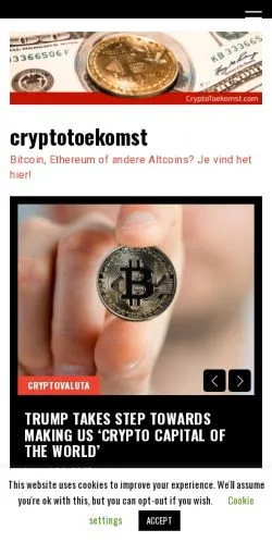 Aperçu du site Cryptotoekomst, média de Pays-Bas pour articles sponsorisés