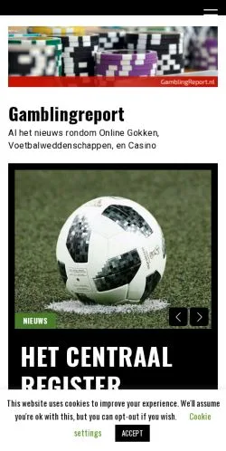 Podgląd witryny Gamblingreport, medium z kraju Holandia do artykułów sponsorowanych
