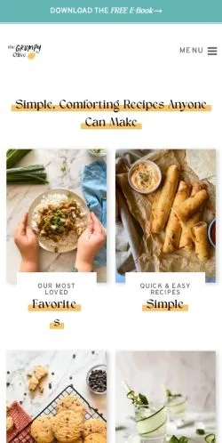 스폰서 기사용 영국 매체 The Grumpy Olive 사이트 미리보기