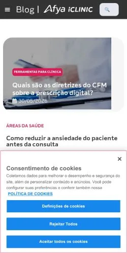 Anteprima del sito iClinic, media di Brasile per articoli sponsorizzati