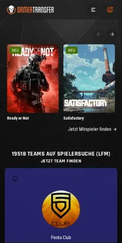 Preview of the Gamertransfer website, a media outlet in Germany for sponsored articles