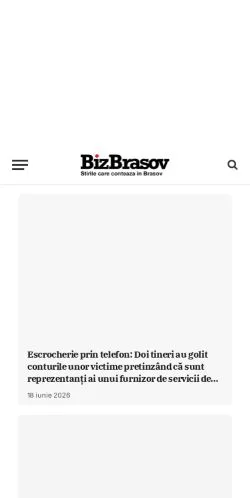 Anteprima del sito BizBrașov, media di Romania per articoli sponsorizzati