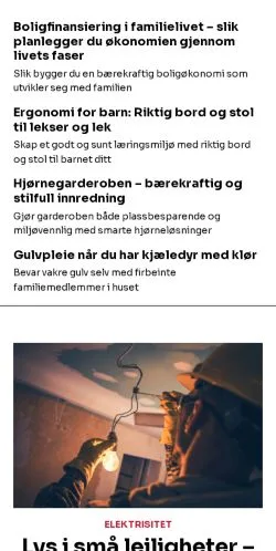Anteprima del sito altomhjemmet.com, media di Norvegia per articoli sponsorizzati