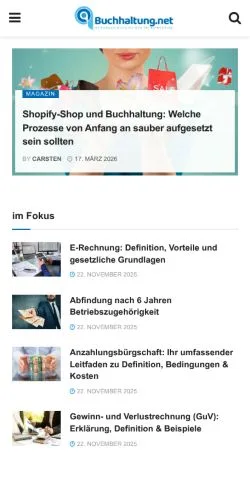 Anteprima del sito Das Magazin für Buchhaltung, media di Germania per articoli sponsorizzati