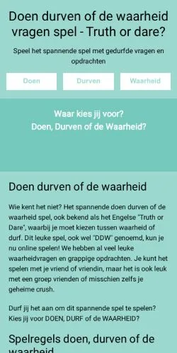 Anteprima del sito Doen Durven Of Waarheid, media di Paesi Bassi per articoli sponsorizzati