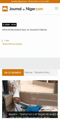 Podgląd witryny Journal du Niger, medium z kraju Francja do artykułów sponsorowanych