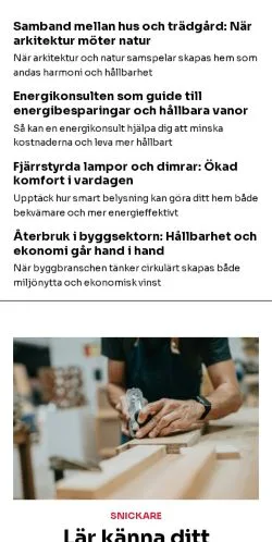 Podgląd witryny kontrollerabygg.se, medium z kraju Szwecja do artykułów sponsorowanych