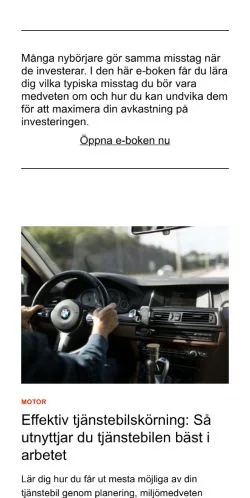 Podgląd witryny pengarkonsumtion.se, medium z kraju Szwecja do artykułów sponsorowanych