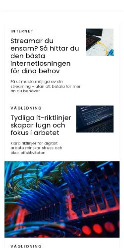 Anteprima del sito techportalen.se, media di Svezia per articoli sponsorizzati
