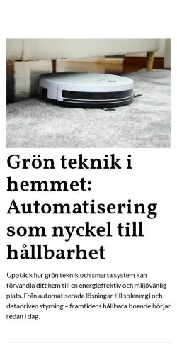 Anteprima del sito teknisktid.se, media di Svezia per articoli sponsorizzati