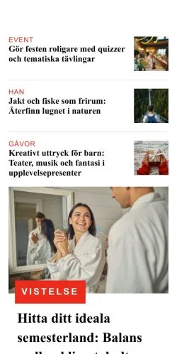 Anteprima del sito upplevonline.se, media di Svezia per articoli sponsorizzati