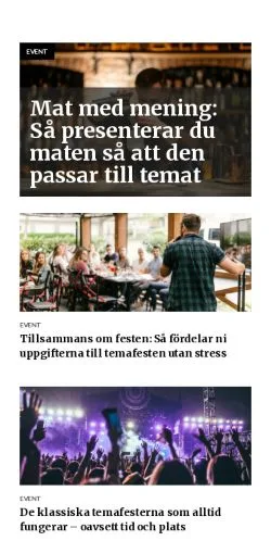 스폰서 기사용 스웨덴 매체 upplevtillsammans.se 사이트 미리보기