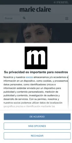 Anteprima del sito Marie Claire, media di Spagna per articoli sponsorizzati