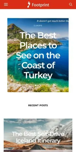 Anteprima del sito Footprint Travel Guides, media di Stati Uniti per articoli sponsorizzati