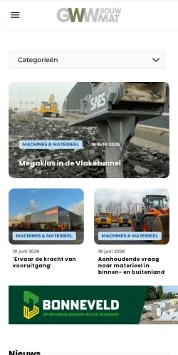 Podgląd witryny Grond/Weg/Waterbouw, medium z kraju Holandia do artykułów sponsorowanych